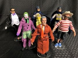 Six Batman TV Series Mego Action Figures