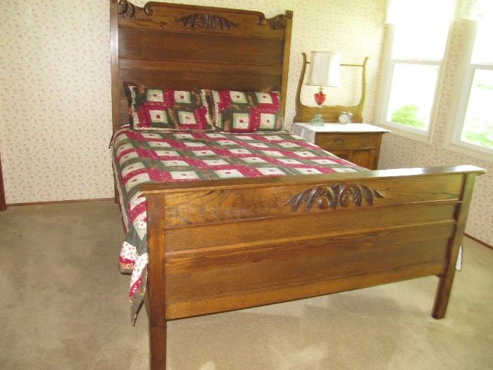 Antique oak bed