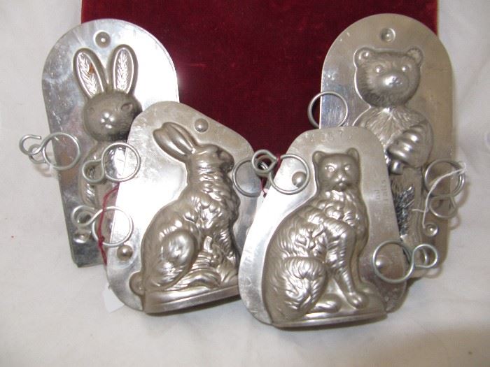 Chocolate molds - rabbits, cat, bear