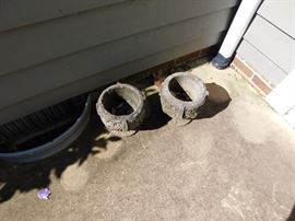 Pair Cement Planters