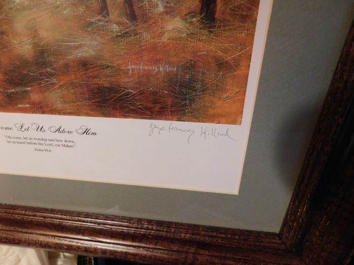Signed Hilliard Christmas Print "Let Us Adore Him"