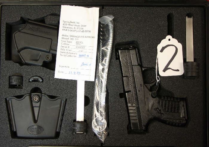 2 - SPRINGFIELD XDS, 9MM, AUTO, 3 MAGS, CASE, ACCESSORIES