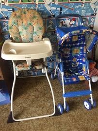 High Chair and Stroller