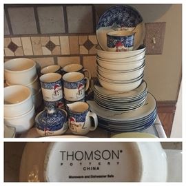 Thomson Pottery Snowman Dish Set