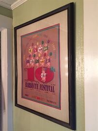 Framed 10th Annual BBQ Festival Poster