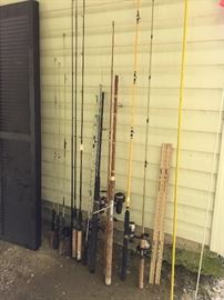 Assorted Fishing Rods and Reels
