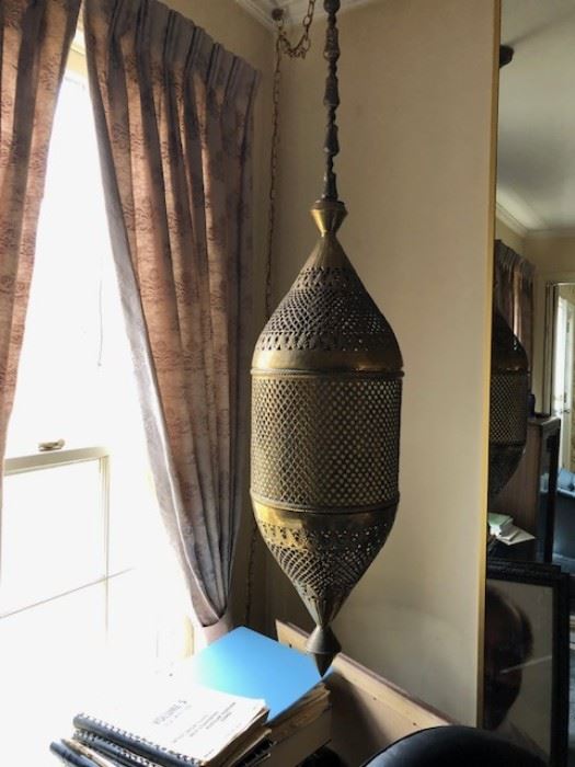 Mid century hanging brass lamp