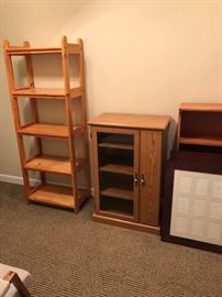 Storage cabinets and shelving units.