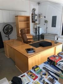 Executive office furniture with leather office chair.