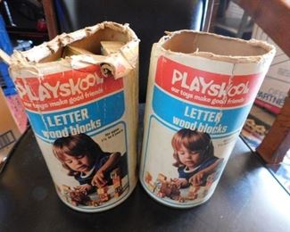 Vintage Playskool Wooden Letter Blocks