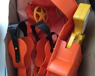 Vintage Toy Gun/Holster/Vest/Spurs Set