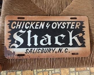 Salisbury, N.C. Chicken and Oyster Shack Advertising License Plate