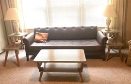 •	1950's Danish Mid-Century Modern Furniture coffee table
•	1950's Danish Mid-Century Modern Furniture pair of atomic side tables
•	1950's Danish Mid-Century Modern couch 
