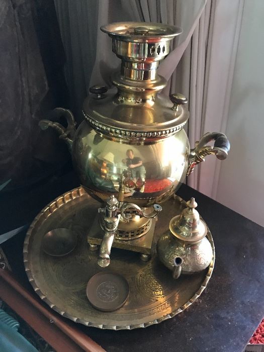 Antique Solid Brass Samovar