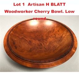 Lot 1 Artisan H BLATT Woodworker Cherry Bowl. Low round