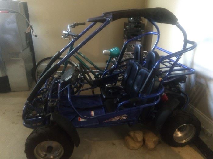 TrailMaster Mid XRX/R, 4-Stroke, Single Cylinder, Air Cooled GoKart:
TrailMaster's newest Mid sized XRX go kart now comes with reverse for easier handling on and off the trails! Meet the all new Mid XRX/R! This go kart hits the trails with a powerful 200cc engine, a full front and rear suspension and a tough, all welded steel frame for extra durability. Electric start, rear hydraulic disc brakes and an adjustable seat make the XRX/R easy to ride for novice and seasoned drivers alike.