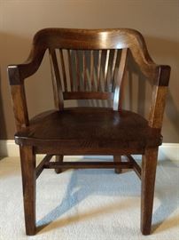 One of a pair of authentic 1940's Army Air Force oak desk chairs, liberated from our lovely government at an undisclosed date or location. Shhh!