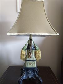 Happy Asian lamp, with tassels gifted from Elvira, Mistress of the dark.