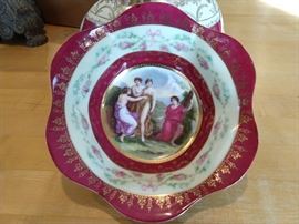 Hand painted Royal Vienna bowl, by Angelica Kauffman.