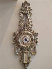 Vintage gilt wood Italian barometer.