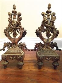 Pair of vintage brass andirons.