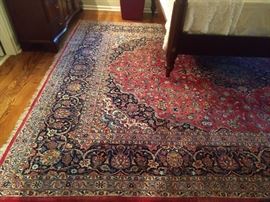 Vintage Persian Meshad rug, hand woven, 100% wool face, measures 10' 6" x 13' 10".