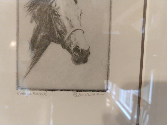 Original pencil drawing "Stage Hand", by Rita Swann.