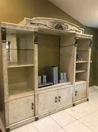 3 piece entertainment unit.  Pieces will be sold separately - End pieces would make great bookcases