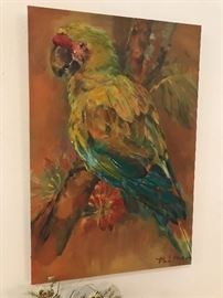 Wall Art - Parrot on Stretched Canvas