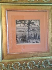 Framed art  of Constantinople (largest city and former capital of Turkey)