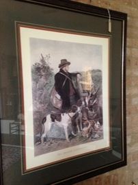 Framed art - "The English Gamekeeper";  it was engraved by Frederick Stacpoole 