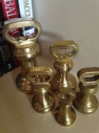 Solid brass weights from England