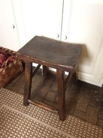 One of two hand carved stools