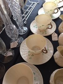 Belleek cups & saucers 