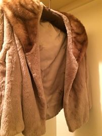 Beaver jacket with a mink collar
