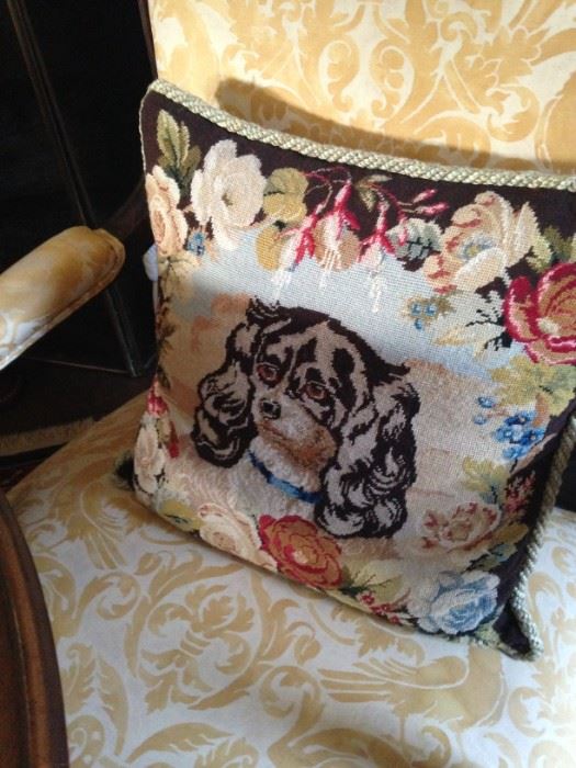 The other adorable needlepoint dog pillow
