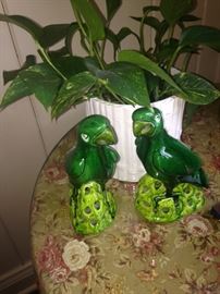 Pair of Majolica birds