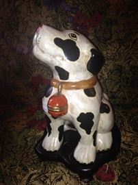 Porcelain dog and contoured stand