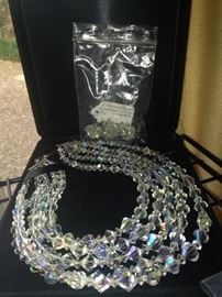 Crystal necklace and earrings