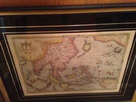 Framed map of the old world