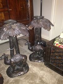 Camel /palm tree candle holders