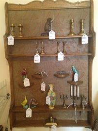 Small display cabinet; miniature candelabras