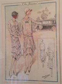 One of four - 1920-30's framed fashion