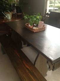Harvest table and benches