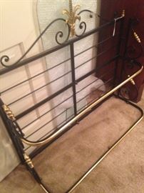 Antique brass and glass wall shelf