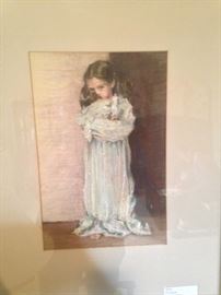 Art of a little girl and her doll