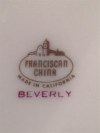 Franciscan "Beverly" gold rim china from California