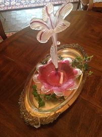 Exquisite cranberry epergne