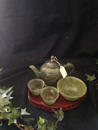 Jade colored tea set