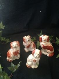 Highly sought after miniature Staffordshire dogs